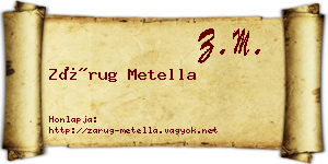 Zárug Metella névjegykártya